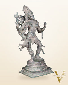 Ardhanarishvara Brass Statue Stone Finish - 24"
