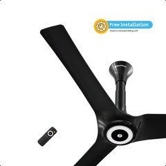 atomberg Aris Starlight Smart 1200mm BLDC Ceiling Fan with IoT & Remote | 5 Star | 250 CMM Air Delivery | LED Underlight | Silent Operation | Award Winning Design | 5 Year Warranty (Stellar Black)