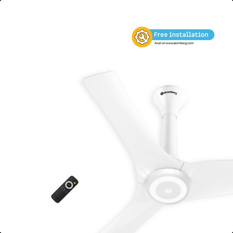 atomberg Aris Starlight Smart 900mm BLDC Ceiling Fan with IoT & Remote | 5 Star | 185 CMM Air Delivery | LED Underlight | Silent Operation | Award Winning Design | 5 Year Warranty (Marble White)