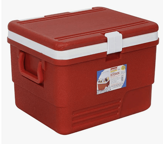 Aristo Plastic Insulated Icebox, 25 Liter, Red/Blue, (38.5 X 37.5 X 30) cm
