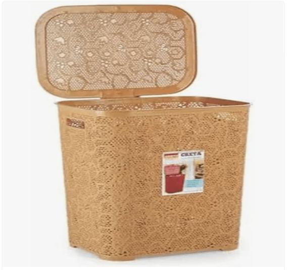 Aristo Creta Laundry Basket/Laundry Bag for Multipurpose use Basket - 61.5 Litre , (45 x 35 x 55 CM) ,Plastic-1