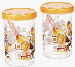 Aristo Storewell104 Air-Tight Storage Container For Kitchen, Plastic Jar For Storing Spices, Snacks, Grains, Dals- 720 ML (2 pcs set)-1