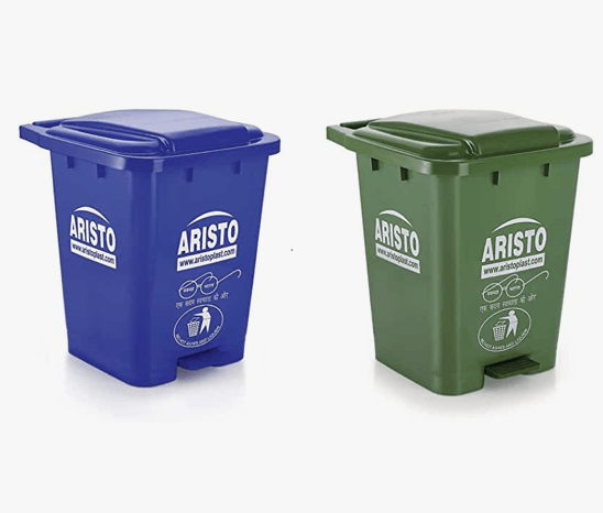 ARISTO Plastic Pedal Garbage Waste Dustbin 45 LTR (Green/Blue)-1