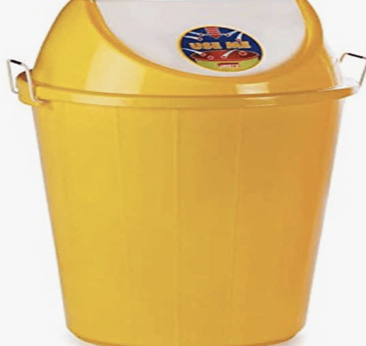 ARISTO Swing Lid Garbage Waste Dustbin 80 Ltr (Yellow), (51 (D) X 76.5 Cm)-1