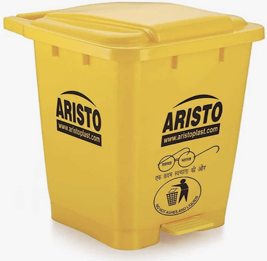 Aristo Plastic Pedal Garbage Waste Dustbin 45 LTR (Yellow)-1