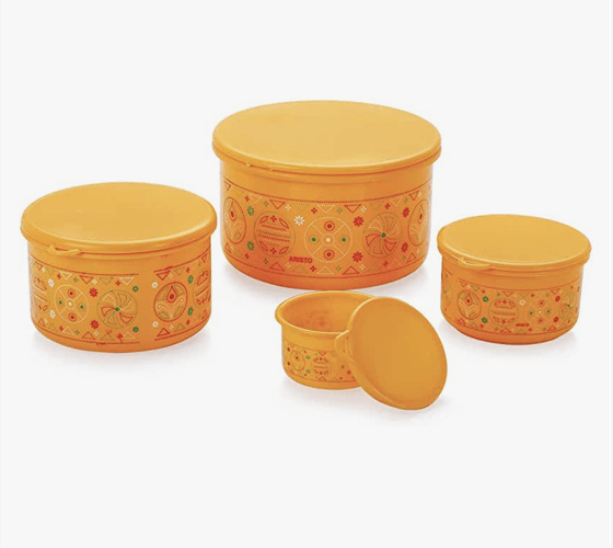 aristo Houseware Glory Plastic Storage Container 4 Pcs Set, Color May Vary, (Glory1-4)