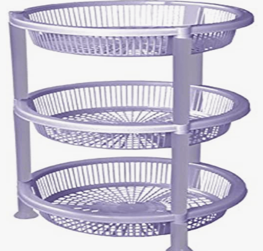Aristo Orbit 3 Layer Plastic Rack for Kitchen, Offices, Home, Hospitals, Schools, Doctors, Beauty Parlour, Saloons, Color May Vary, (33.5(D) x 45.5 cm)
