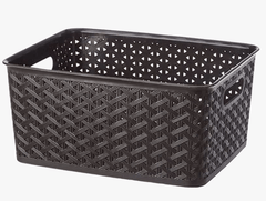 ARISTO Plastic Storage Basket Wthout Lid 8.5 LTR (31 x 24 x 14 cm), color may vary, medium (SOLITAIRE 223 Wthout Lid)-1