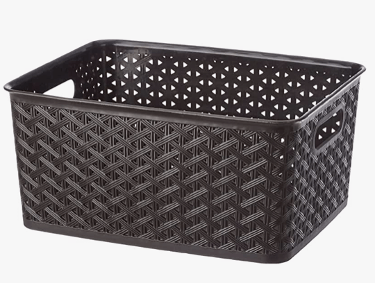 ARISTO Plastic Storage Basket Wthout Lid 8.5 LTR (31 x 24 x 14 cm), color may vary, medium (SOLITAIRE 223 Wthout Lid)-1