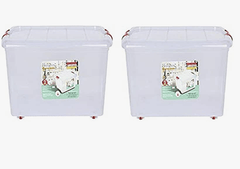 ARISTO Multipurpose Plastic Rectangular 25 Ltr Storage Box/Container - Pack of 2 (Transparent), standard, (45.5 x 34 x 26 cm)-1