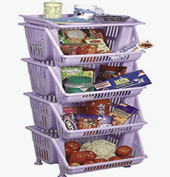 Aristo SPACIO Rack 4 Layer Plastic Rack for Kitchen, Offices, Home, Hospitals, Schools, Doctors, Beauty Parlour, Saloons, Color May Vary, (38.5 x 29.5 x 87.5 cm)-1