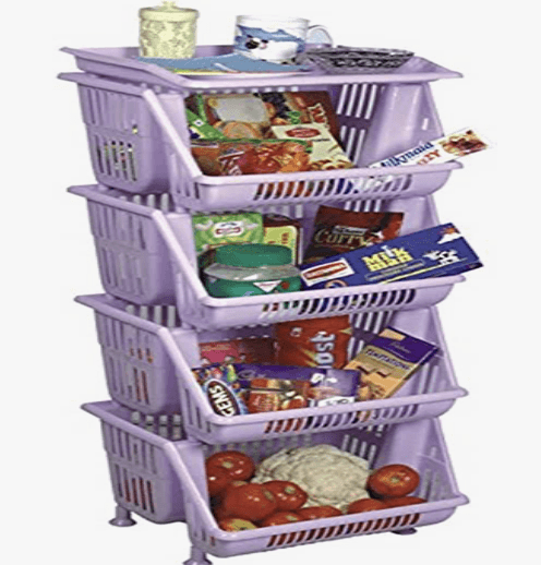 Aristo SPACIO Rack 4 Layer Plastic Rack for Kitchen, Offices, Home, Hospitals, Schools, Doctors, Beauty Parlour, Saloons, Color May Vary, (38.5 x 29.5 x 87.5 cm)
