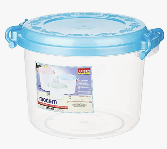 Aristo Modern200 Air-Tight Storage Container For Kitchen, Plastic Jar For Storing Spices, Snacks, Grains, Dals -7 Litre,Tranparent