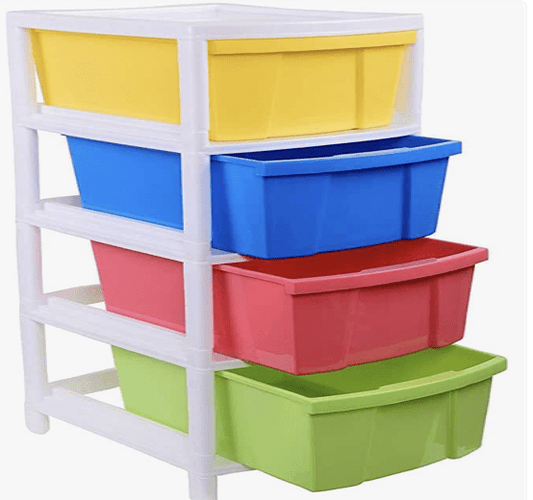 ARISTO Everest Multipurpose 4 Drawer Plastic Modular ARISTO Chest Storage Organizer, multicolour, Standard, (30.5 x 39 x 61 CM )