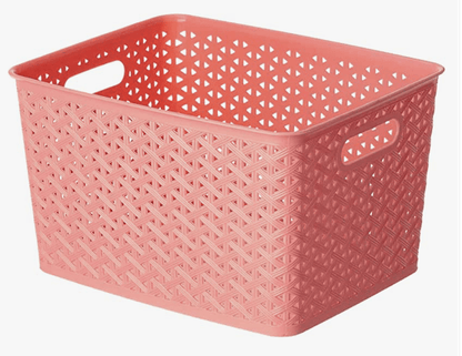 ARISTO Plastic Storage Basket Wthout Lid 11.2 LTR, medium (SOLITAIRE 224 Wthout Lid), (31.5 x 24.5 x 18 cm)
