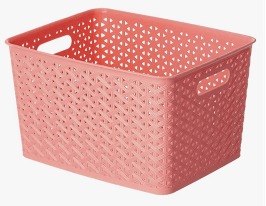 ARISTO Plastic Storage Basket Wthout Lid 11.2 LTR, medium (SOLITAIRE 224 Wthout Lid), (31.5 x 24.5 x 18 cm)