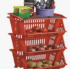 Aristo SPACIO Rack 3 Layer Plastic Rack for Kitchen, Offices, Home, Hospitals, Schools, Doctors, Beauty Parlour, Saloons, Color May Vary, (38.5 x 29.5 x67.5 CM)-1
