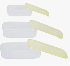 Aristo Italy Plastic Storage Container 3 Pcs Set, Transparent Clear (20.2 x 13.4 x 5cm)-1
