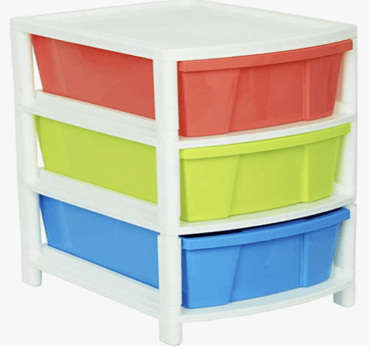 ARISTO Everest Multipurpose 3 Drawer Plastic Modular Chest Storage Organizer, Multicolour, Standard (Everest3, 39 cm x 30.5 cm x 47 cm), Rectangular