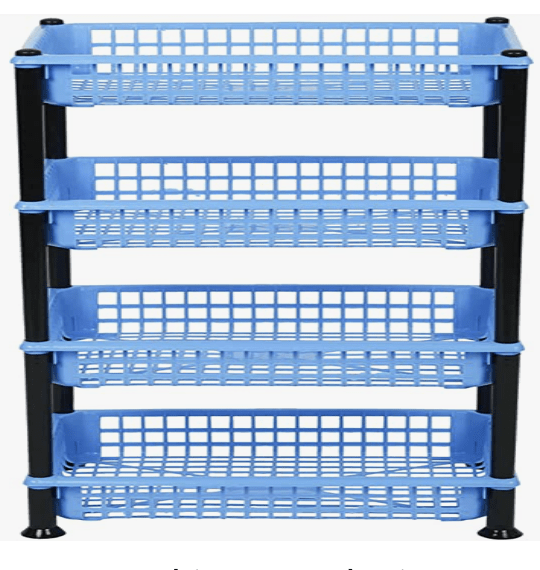 ARISTO Multipurpose Plastic Storage Rack 4 Shelf/Multi Purpose/Kitchen/Living Room/Rack (40.5 cm x 26.5 cm x 62 cm, Colour May Vary)