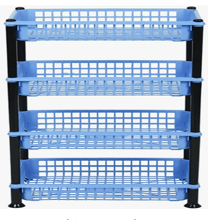 ARISTO Multipurpose Plastic Storage Rack 4 Shelf/Multi Purpose/Kitchen/Living Room/Rack (40.5 cm x 26.5 cm x 62 cm, Colour May Vary)