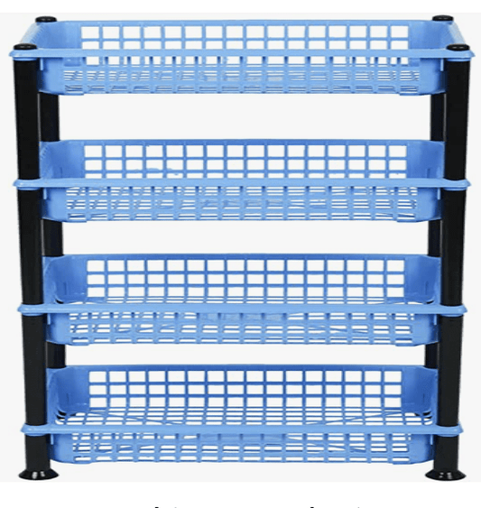 ARISTO Multipurpose Plastic Storage Rack 4 Shelf/Multi Purpose/Kitchen/Living Room/Rack (40.5 cm x 26.5 cm x 62 cm, Colour May Vary)