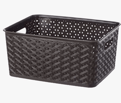 ARISTO Plastic Storage Basket Wthout Lid 8.5 LTR (31 x 24 x 14 cm), color may vary, medium (SOLITAIRE 223 Wthout Lid)-1