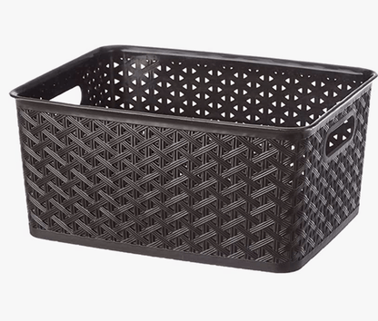 ARISTO Plastic Storage Basket Wthout Lid 8.5 LTR (31 x 24 x 14 cm), color may vary, medium (SOLITAIRE 223 Wthout Lid)