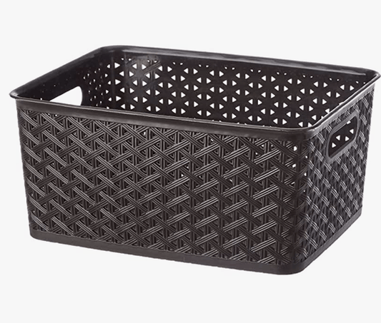 ARISTO Plastic Storage Basket Wthout Lid 8.5 LTR (31 x 24 x 14 cm), color may vary, medium (SOLITAIRE 223 Wthout Lid)