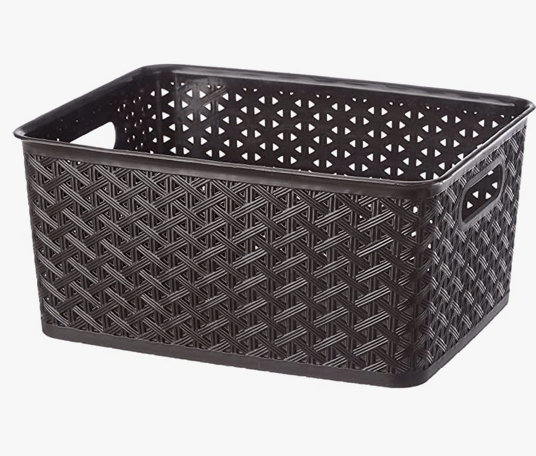 ARISTO Plastic Storage Basket Wthout Lid 8.5 LTR (31 x 24 x 14 cm), color may vary, medium (SOLITAIRE 223 Wthout Lid)-1