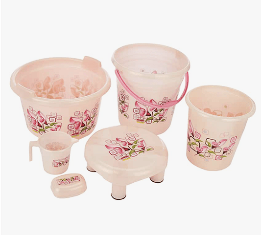 ARISTO Dyna Bathroom Set Ecpnomy (6 Pcs Set), Color May Vary