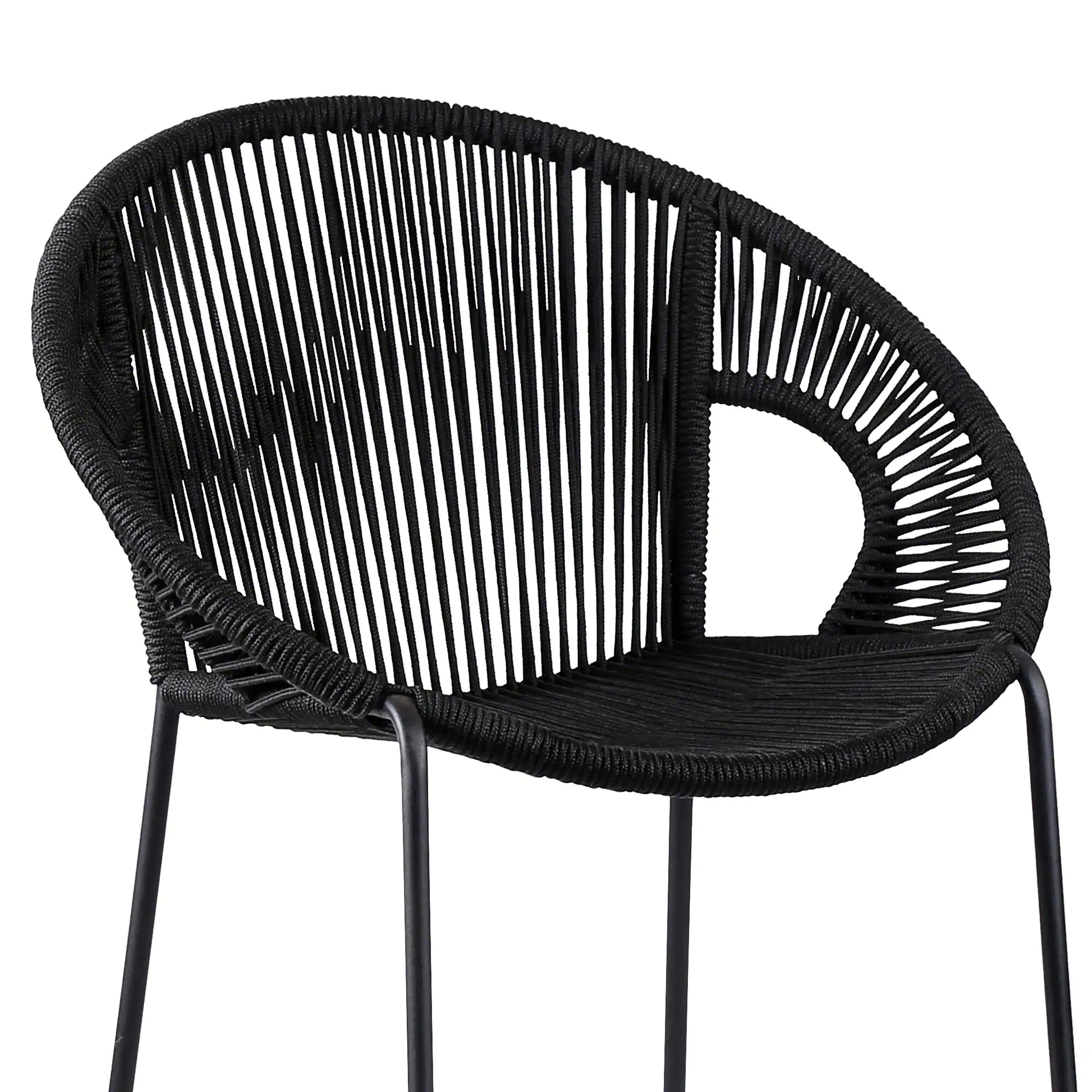 Miniati Outdoor Patio Bar Chair 1 Chairs For Balcony (Black)