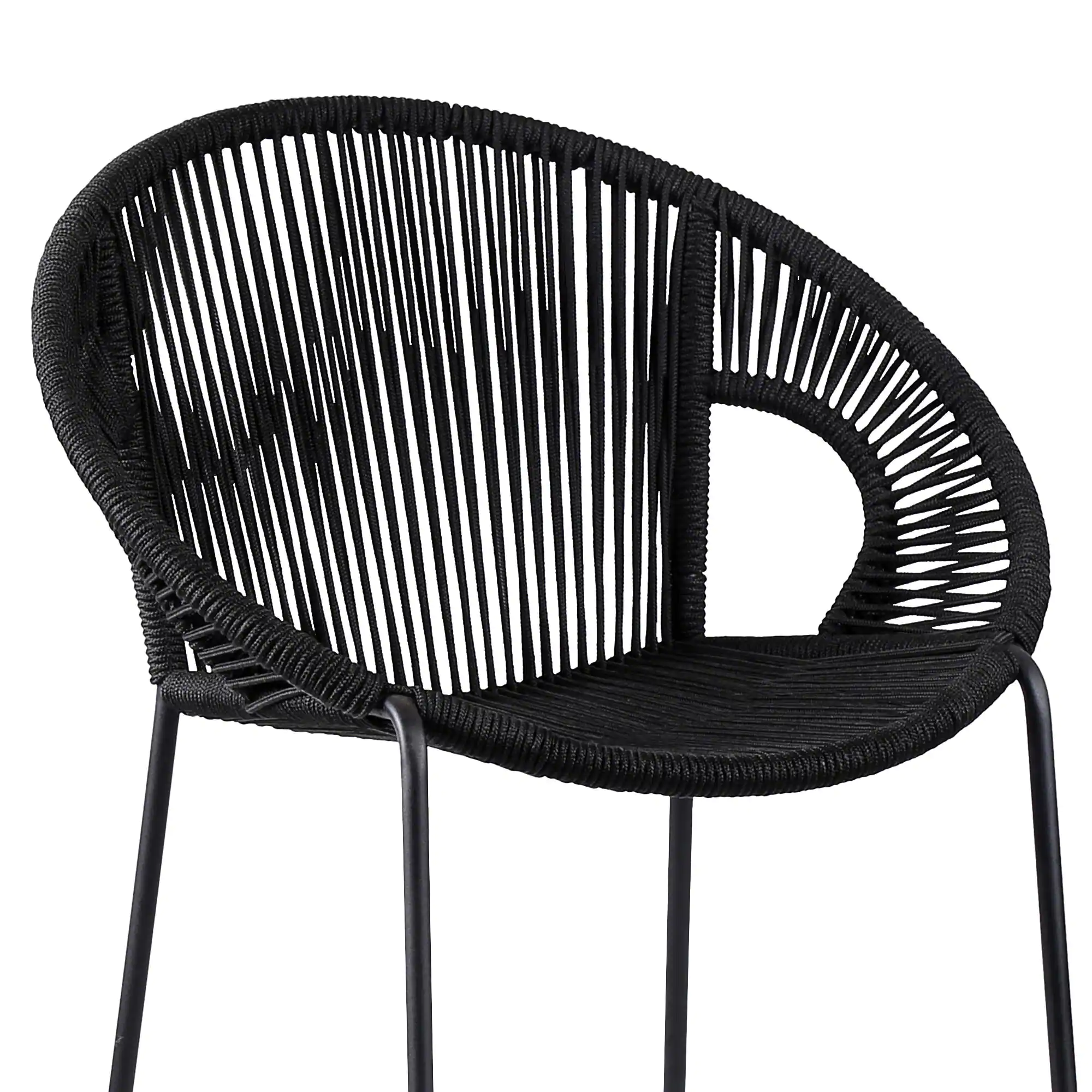 Miniati Outdoor Patio Bar Chair 1 Chairs For Balcony (Black)