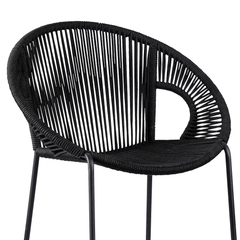 Miniati Outdoor Patio Bar Chair 1 Chairs For Balcony (Black)
