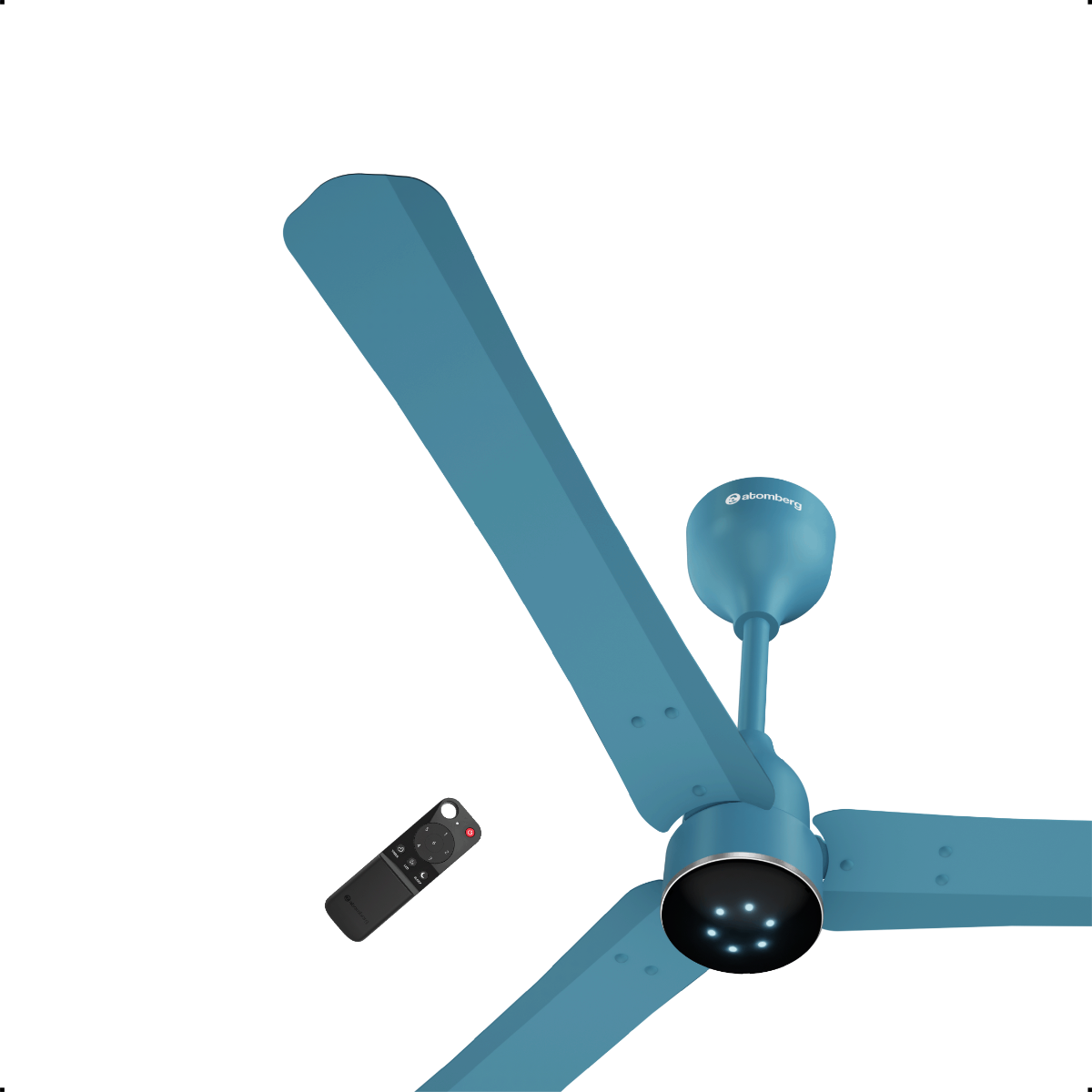 atomberg Renesa Halo Smart 1200mm BLDC Ceiling Fan with IoT & Remote | 35W | 235 CMM Air Delivery | Advance Air+ Technology | LED Speed Indicator | Low Noise | 3 Year Warranty (Aegean Blue)