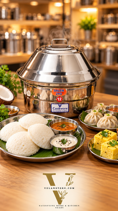 Vcookware स्टेनलेस स्टील चेट्टीनाडु इडली पॉट – नरम और फूली हुई इडली बनाने के लिए पारंपरिक स्टीमर-6