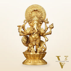 Ashirwaad Kana drishti Vinayaka Ganesha Brass Idol - 12 Inch bright