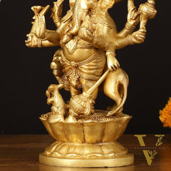 Ashirwaad Kana drishti Vinayaka Ganesha Brass Idol - 12 Inch bright