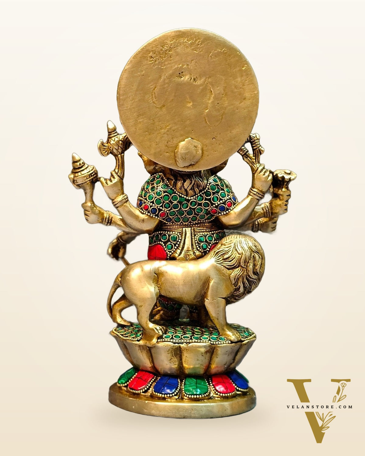 Ashirwaad Kana drishti Vinayaka Ganesha Brass Idol - 12 Inch multi color meenakari