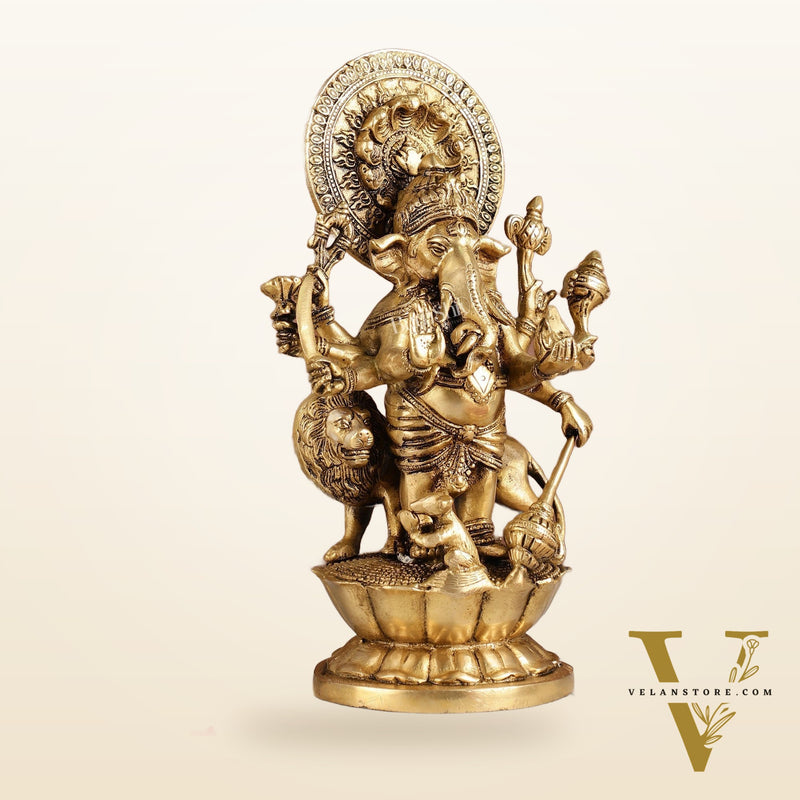 Ashirwaad Kana drishti Vinayaka Ganesha Brass Idol - 12 Inch