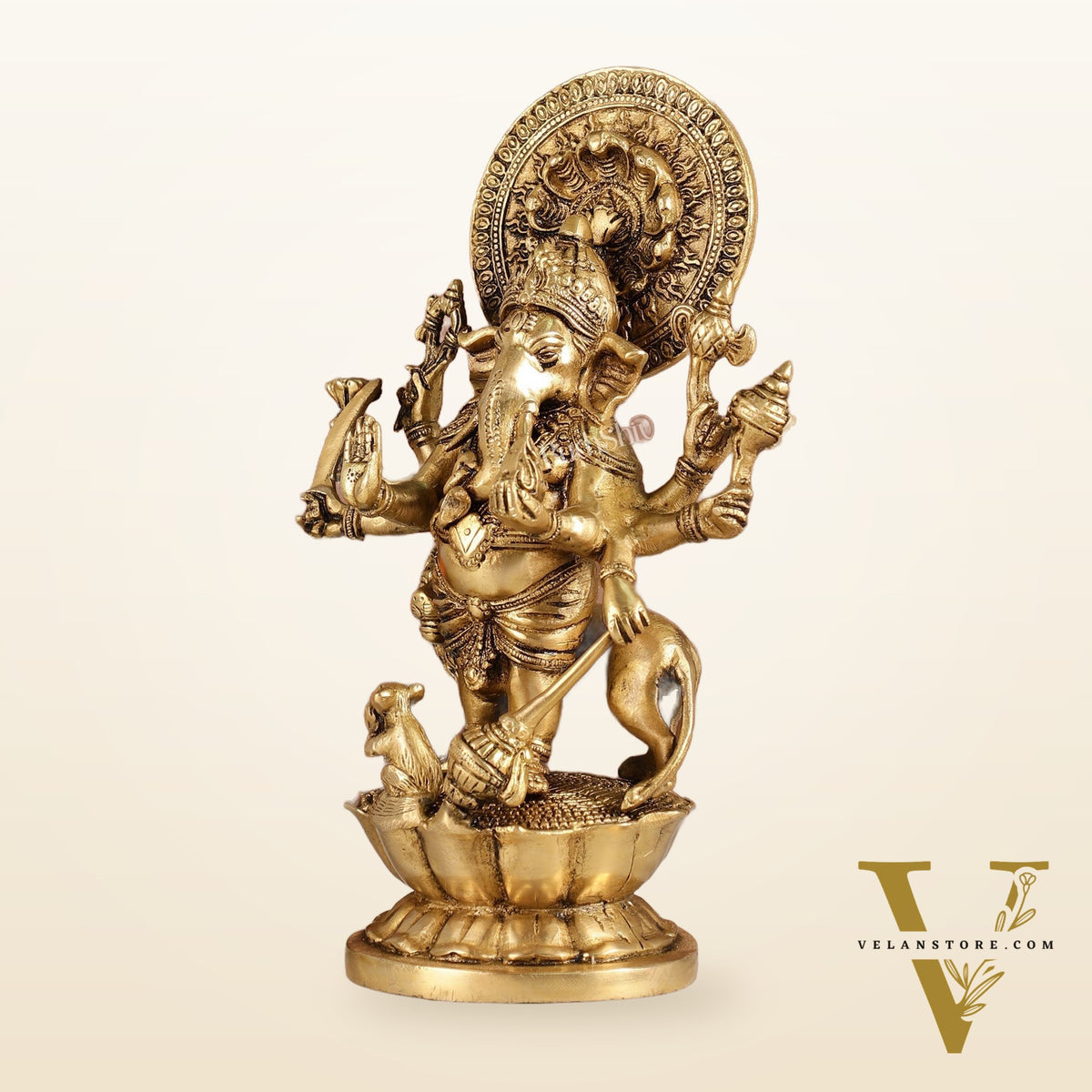 Ashirwaad Kana drishti Vinayaka Ganesha Brass Idol - 12 Inch