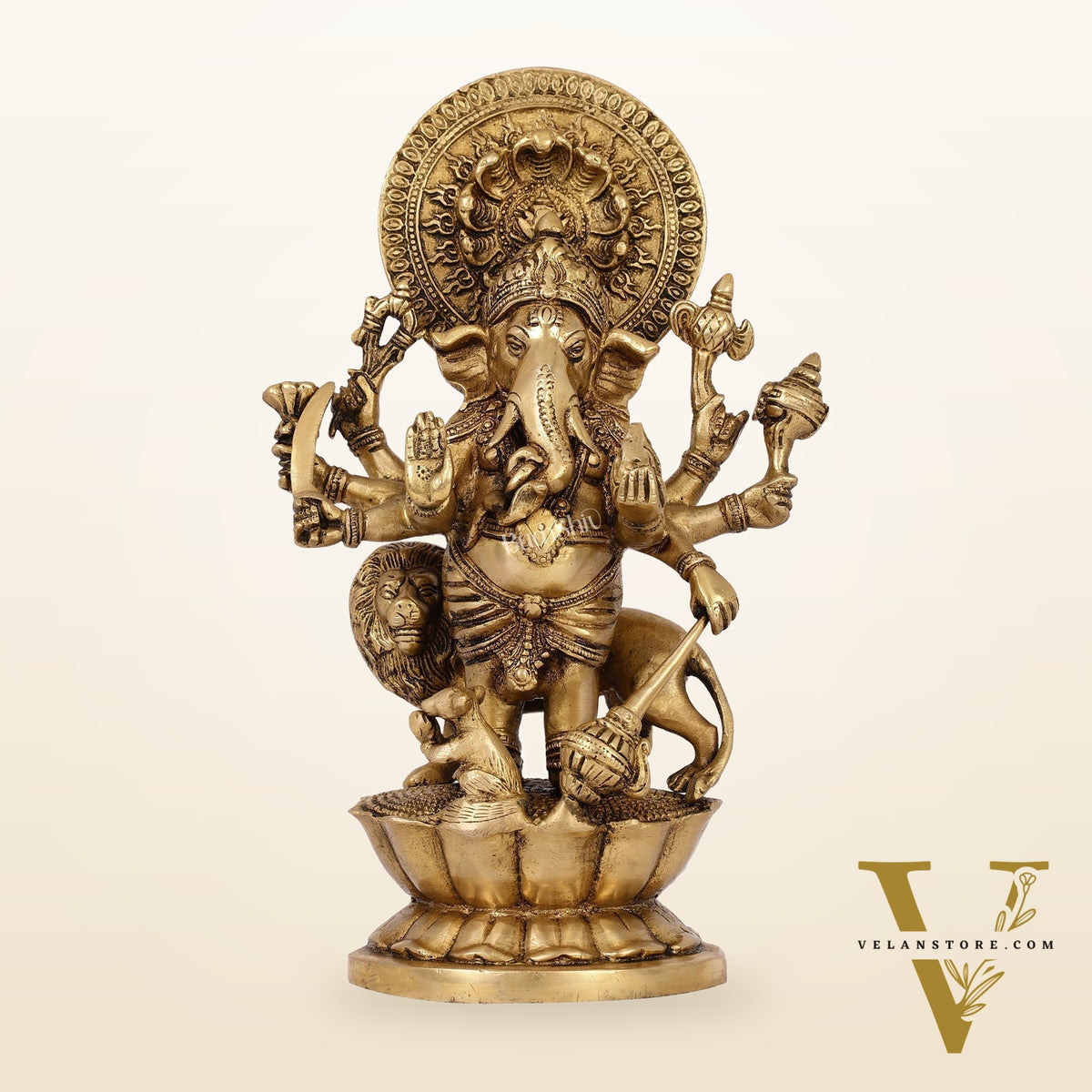 Ashirwaad Kana drishti Vinayaka Ganesha Brass Idol - 12 Inch