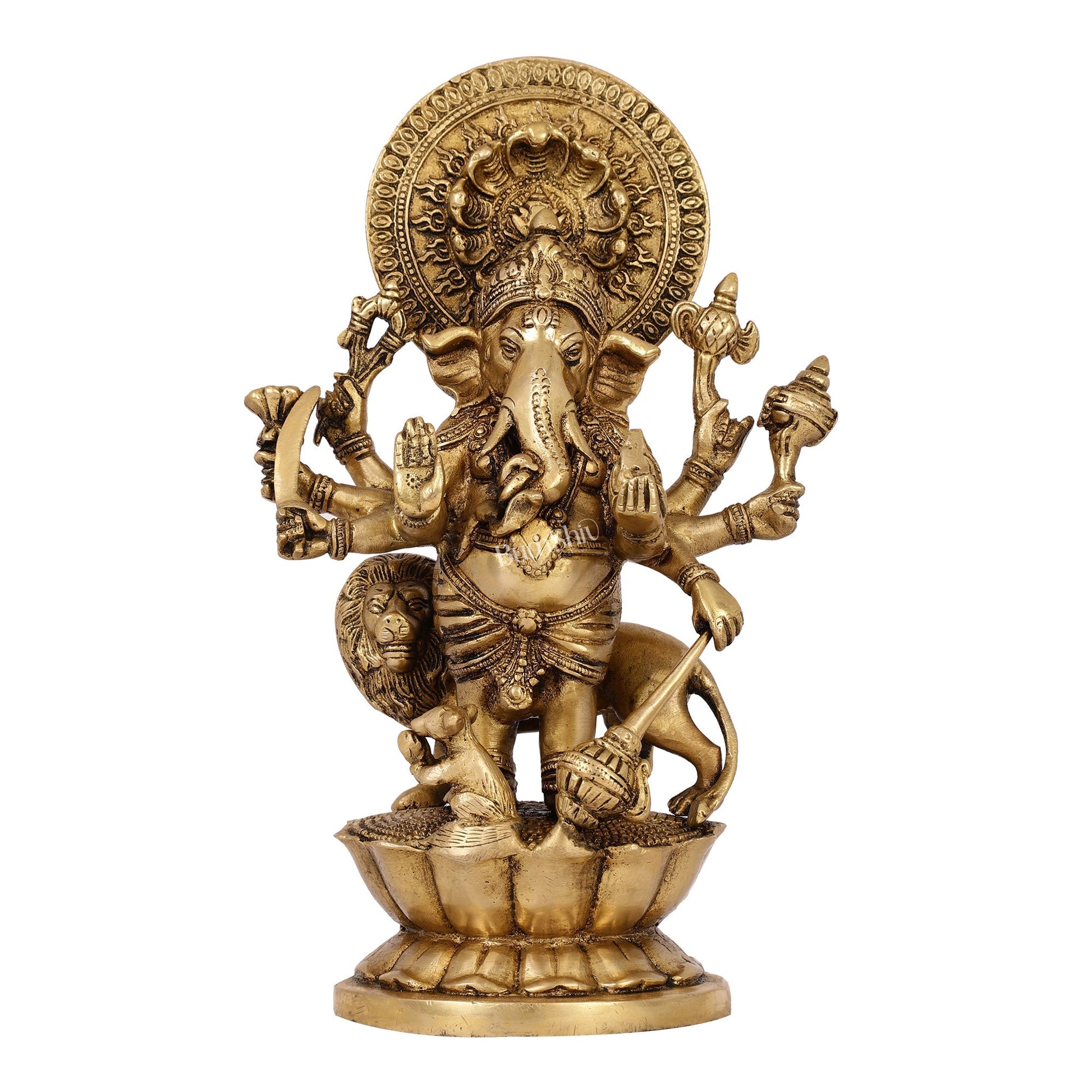 Ashirwaad Kana drishti Vinayaka Ganesha Brass Idol - 12 Inch