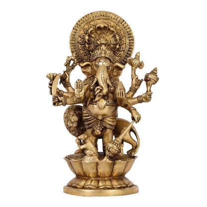 Ashirwaad Kana drishti Vinayaka Ganesha Brass Idol - 12 Inch