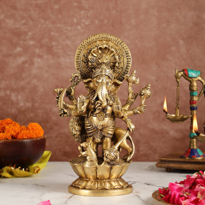 Ashirwaad Kana drishti Vinayaka Ganesha Brass Idol - 12 Inch