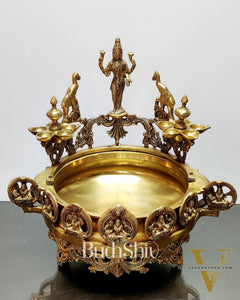 Ashtalakshmi Brass urli with diyas