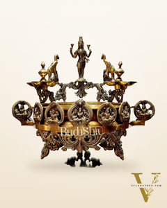 Ashtalakshmi Brass urli with diyas