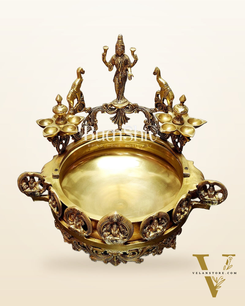 Ashtalakshmi Brass urli with diyas
