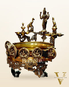 Ashtalakshmi Brass urli with diyas