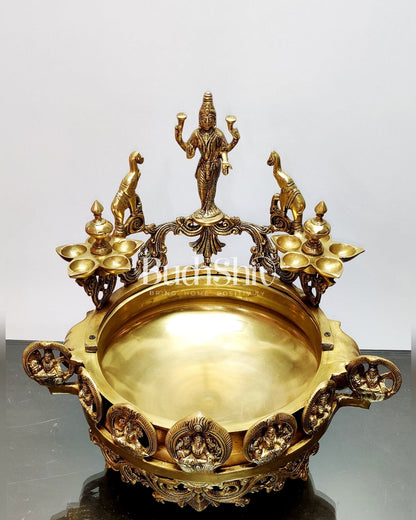 Ashtalakshmi Brass urli with diyas